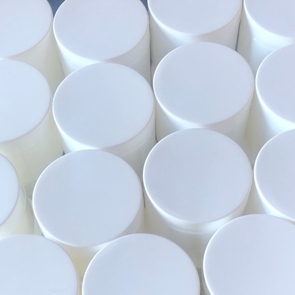 Set of 6 Travel 2oz White Double Wall Jars w Caps - Picture 6 of 8